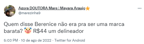 tweet sobre maquiagem